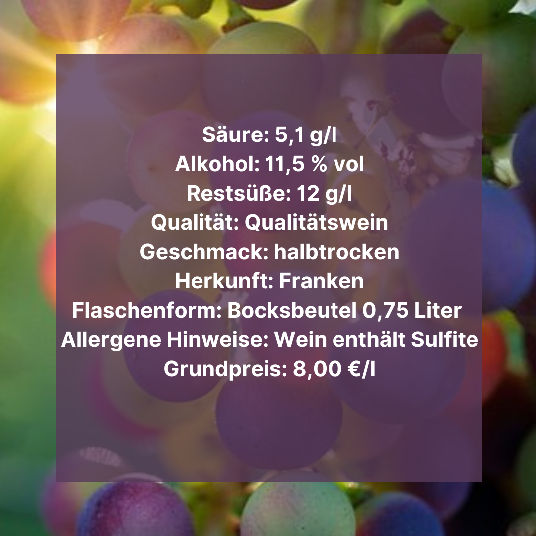 Die jungen Franken Rotwein - halbtrocken - 2023 Datenblatt